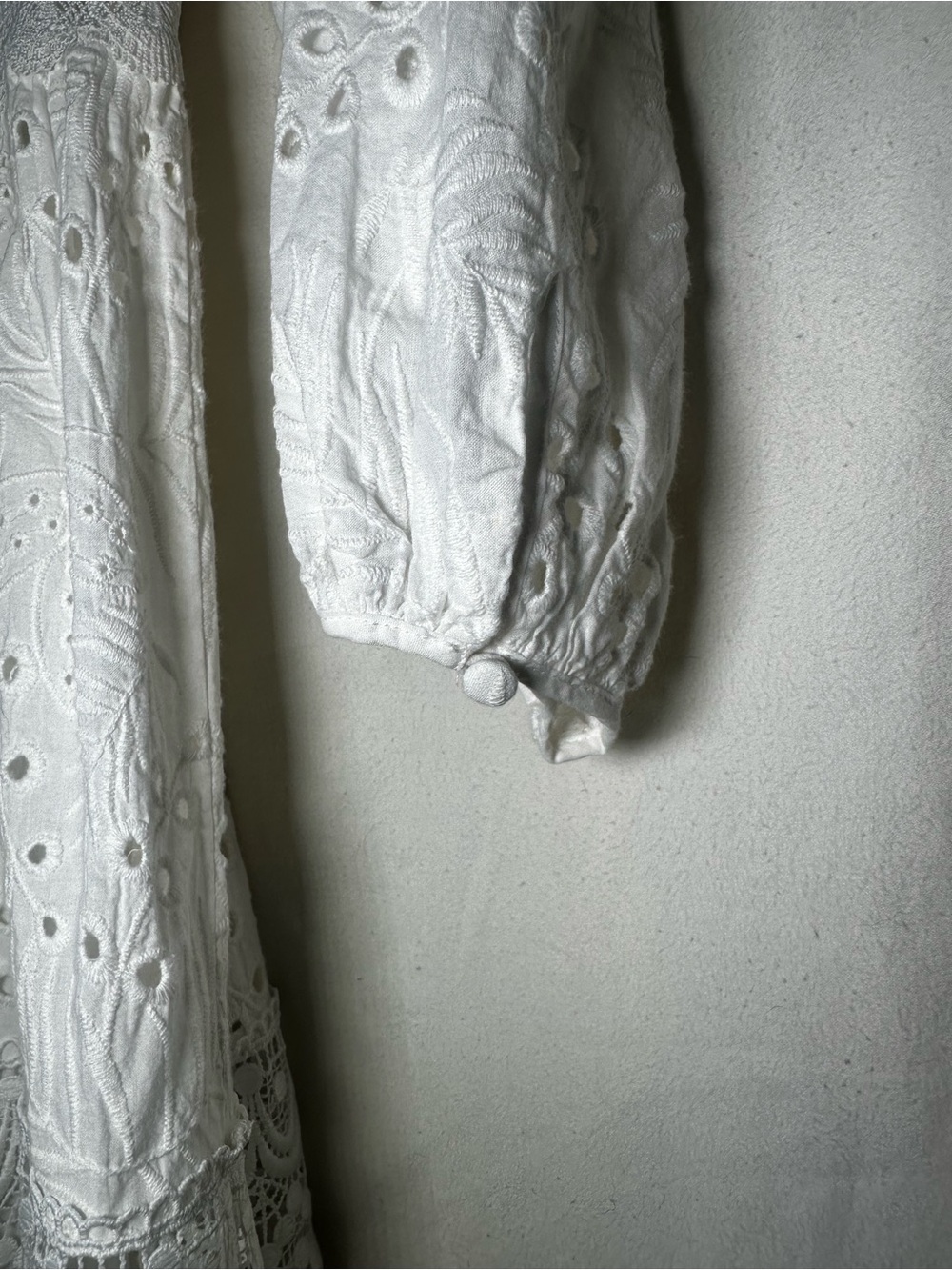 ANTONIO MELANI White Eyelet Lacs Maxi Dress. Bridal bachelorette cottagecore fem - Picture 6 of 11